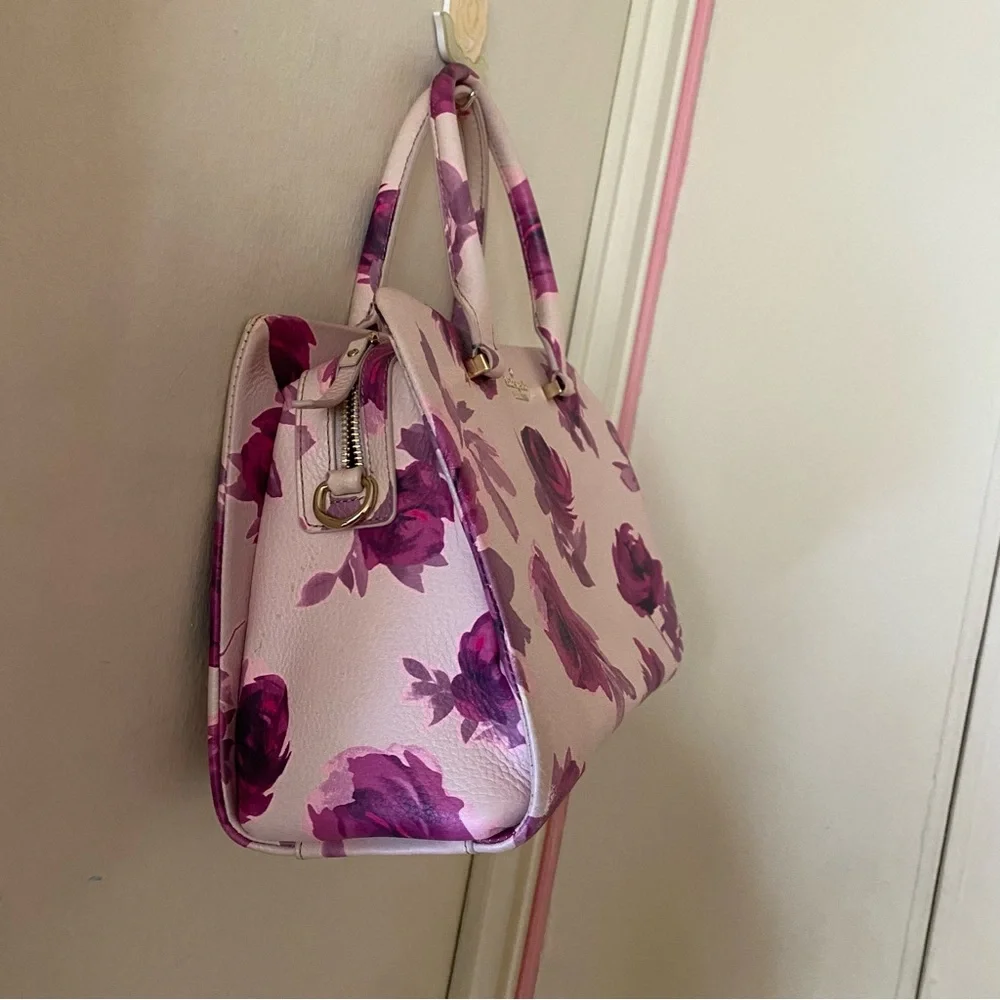 Kate Spade Leather Emerson Place Olivera Pink/Purple Rose Crossbody Bag